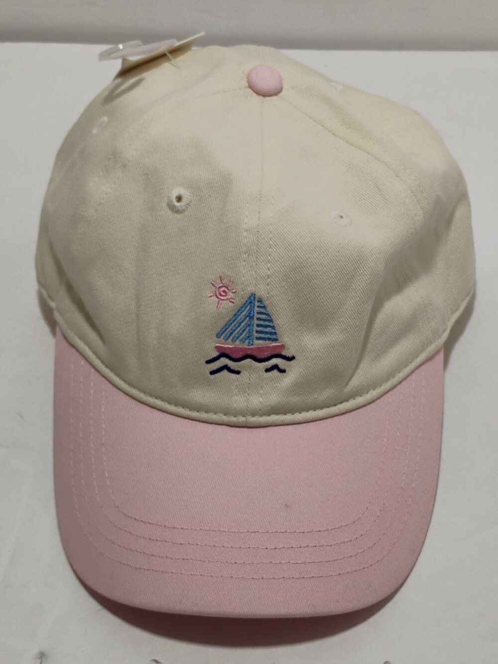 NWT Frasier Sterling Sport Sailboat Hat Cap Womens Adjustable Pink Cream - Picture 2 of 8